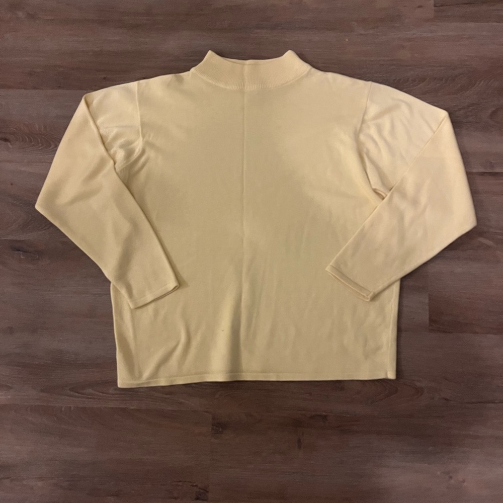 Vintage Butter Yellow Long Sleeve Mock Neck Top